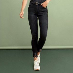 Ash Gray Warp+Weft Mid Rise JFK Skinny Ankle Jeans